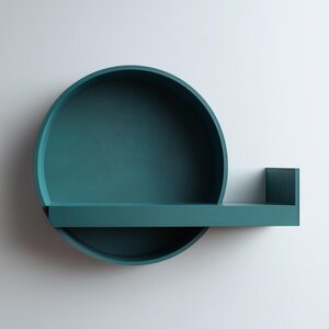 Round Wall Shelf with Stopper | 3D Printed Minimal Floating Display Ledge with Circular Backplate | Modern Geometric Entryway Wall Decor