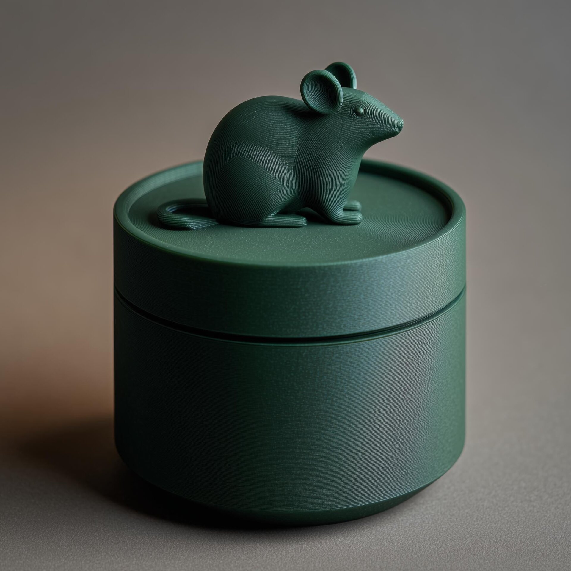 Mouse Pet Ashes Urn | 3D Printed Memorial Keepsake with Mouse Topper for Any Pet | Modern Minimal Cremation Urn Decor, Sympathy Gift Home