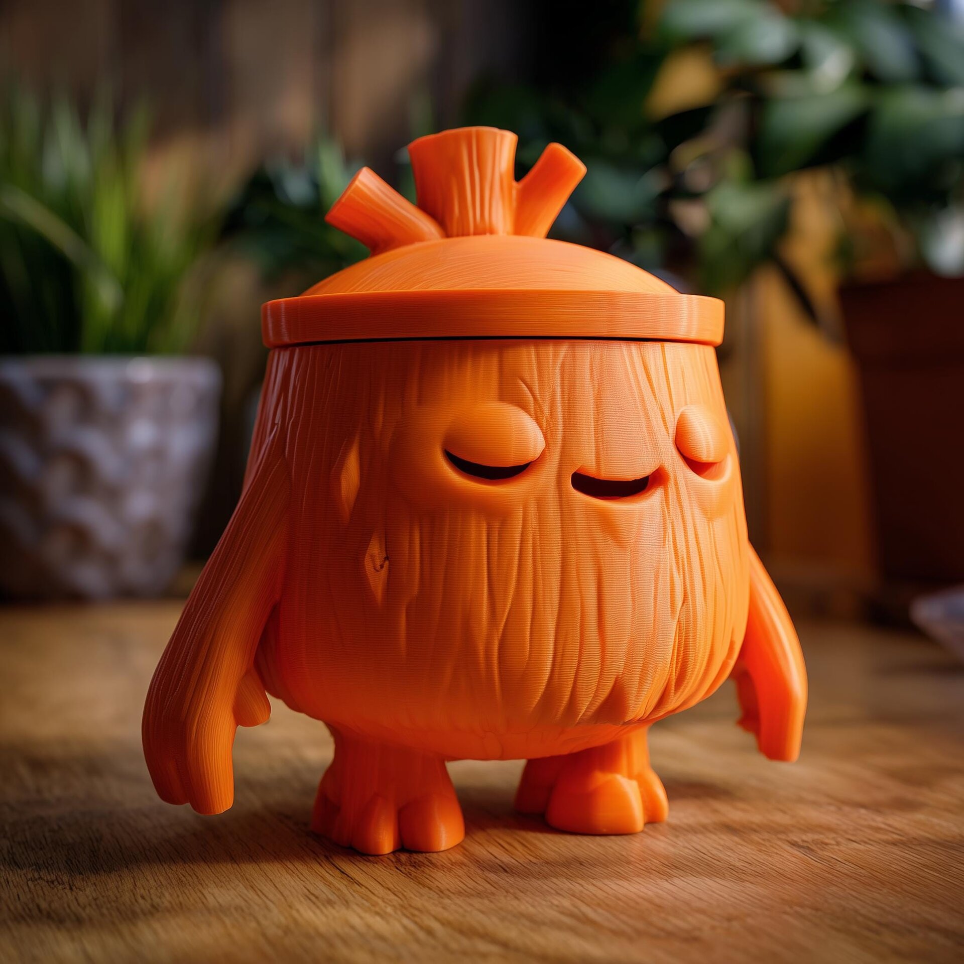Cute Goblincore Woodland Memorial Urn with Lid | 3D Printed Pet Ashes Keepsake Container for Fantasy Shelf Decor Tribute Gift