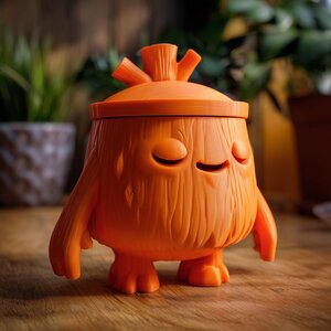 Cute Goblincore Woodland Memorial Urn with Lid | 3D Printed Pet Ashes Keepsake Container for Fantasy Shelf Decor Tribute Gift