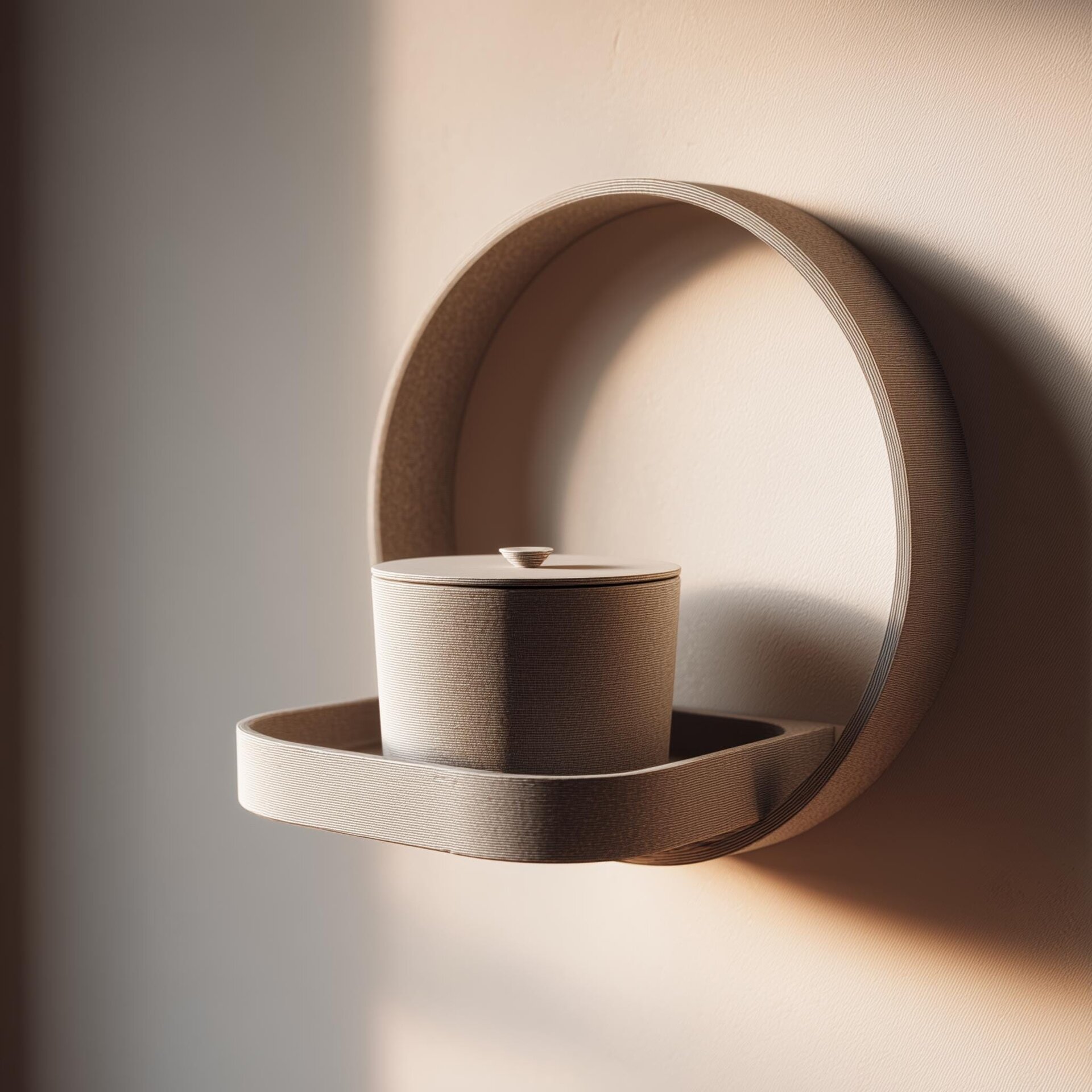 Wall Mounted Memorial Shelf with Urn | 3D Printed Pet Ashes Keepsake Display | Minimalist Modern Remembrance Decor Piece for Home Interior
