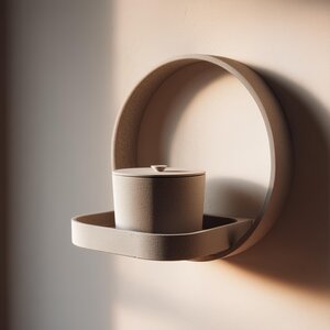 Wall Mounted Memorial Shelf with Urn | 3D Printed Pet Ashes Keepsake Display | Minimalist Modern Remembrance Decor Piece for Home Interior
