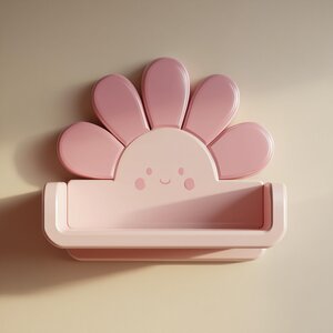 3D Printed Kawaii Flower Wall Shelf | Cute Anime Floating Ledge | Playful Decorative Shelf for Nursery, Bedroom, Cozy and Creative Spaces