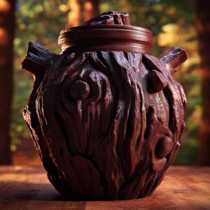 Goblincore Woodland Memorial Urn with Lid | 3D Printed Pet Ashes Keepsake Container for Fantasy Forest Shelf Decor Tribute Gift
