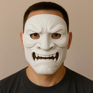 Full Oni Samurai Mask | 3D Printed Demon Mask | Japanese Warrior Cosplay