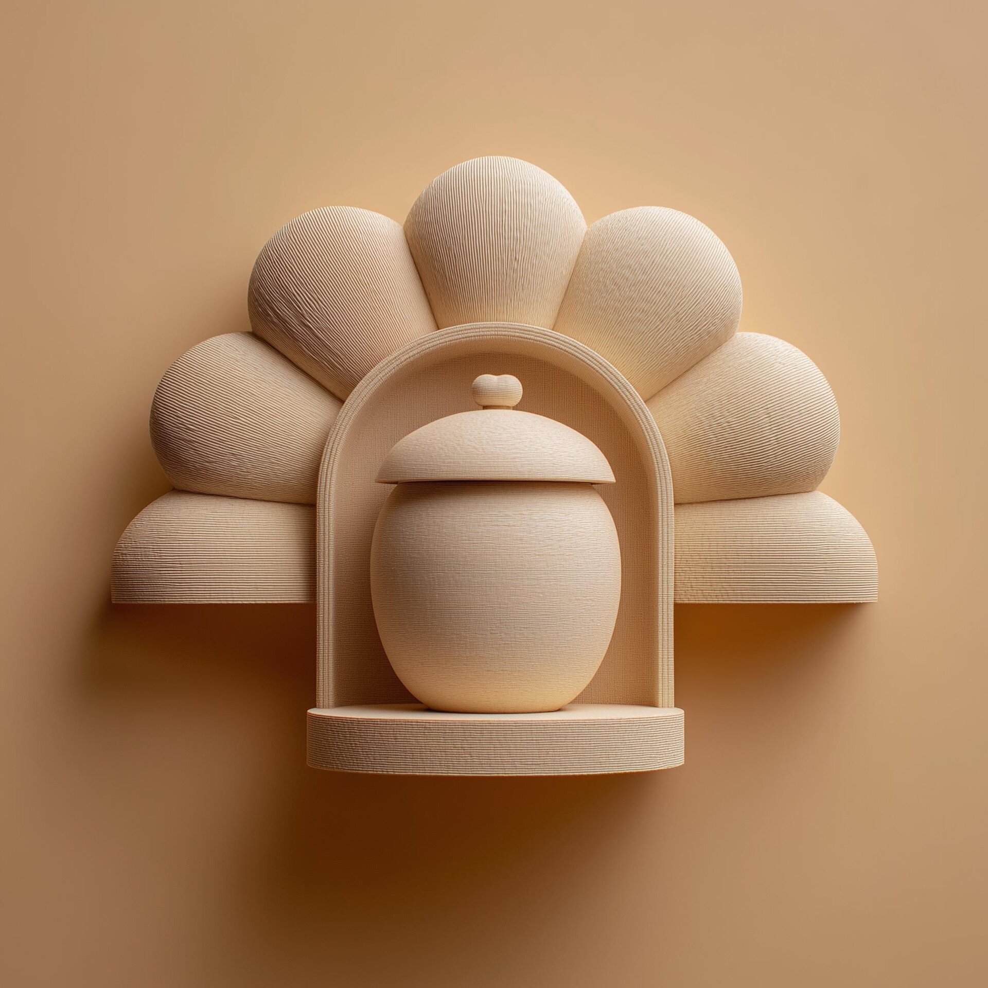 Flower Memorial Wall Shelf with Urn | 3D Printed Ashes Keepsake Display | Floating Remembrance Decor for Modern Interiors
