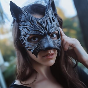 Werewolf Masquerade Mask | 3D Printed Wolf Mask for Women | Gothic Costume Mask