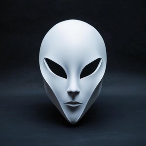 Alien Mask | Sci-Fi Cosplay Futuristic Space Mask | 3D Printed Minimalist Extraterrestrial Mask