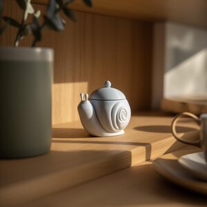 Snail Memorial Urn with Lid | 3D Printed Pet Ashes Keepsake Container for Peaceful Shelf Decor and Modern Home Display Accent Keepsake Box