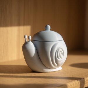 Snail Memorial Urn with Lid | 3D Printed Pet Ashes Keepsake Container for Peaceful Shelf Decor and Modern Home Display Accent Keepsake Box