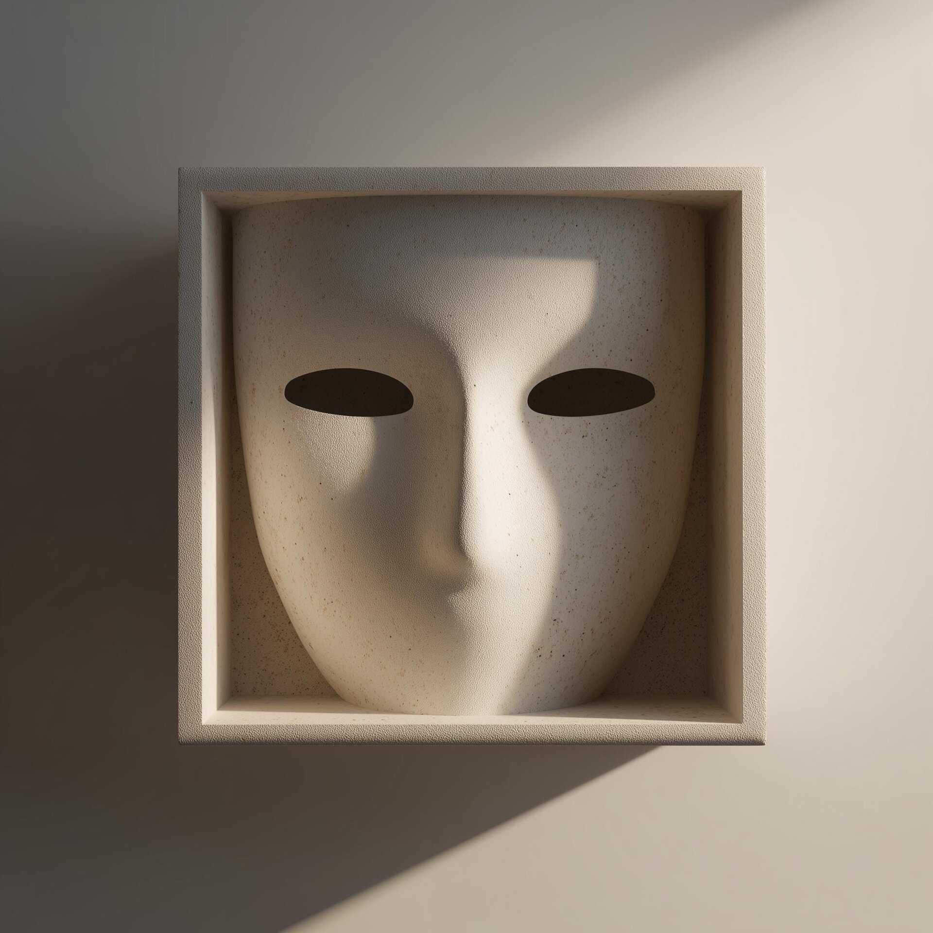 Minimal Sculptural Mask Wall Shelf Decor | 3D Printed Abstract Face Shelf | Modern Wall Accent for Contemporary and Gallery Style Interiors