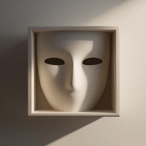 Minimal Sculptural Mask Wall Shelf Decor | 3D Printed Abstract Face Shelf | Modern Wall Accent for Contemporary and Gallery Style Interiors