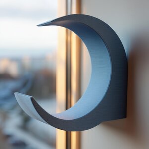 Crescent Moon Wall Shelf | 3D Printed Floating Lunar Display | Minimal Wall Decor for Crystals, Plants, Candles, Mini Figures Altar Entryway