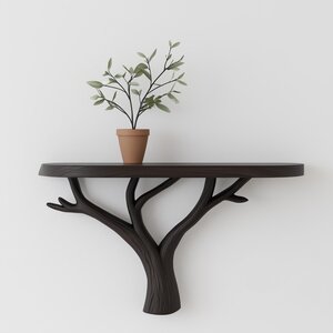 Tree Branch Wall Shelf | 3D Printed Floating Shelf for Plants | Nature Inspired Decor