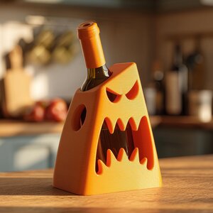 Monster Wine Bottle Holder for Standard Bottles | 3D Printed Funny Creature Wine Rack Display for Kitchen Bar Shelf Decor Accent Game Room