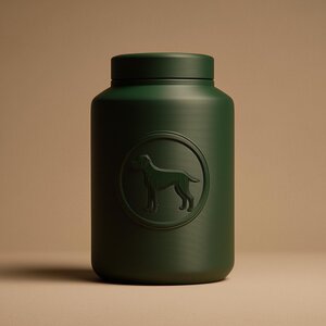 Dog Pet Ashes Urn | 3D Printed Minimal Cremation Keepsake Jar with Dog Emblem for Any Pet | Modern Memorial Decor Sympathy Gift Remembrance