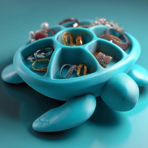 Turtle Jewelry Organizer | Sea Turtle Ring Holder | 3D Printed Earring Tray