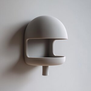 Mushroom Wall Shelf | 3D Printed Minimal Floating Display Ledge with Split Canopy Niche | Sculptural Wall Decor for Plants, Crystals, Keys