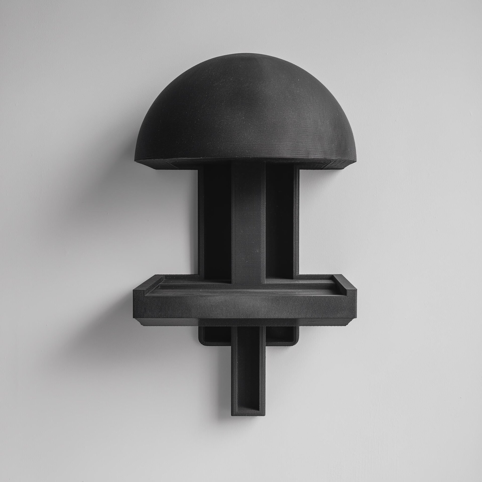 Mushroom Wall Shelf | 3D Printed Minimal Floating Display Ledge with Dome Canopy | Sculptural Wall Decor for Plants, Crystals, Keys, Art