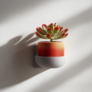 3D Printed Mug Flowerpot Shelf | Decorative Wall Mounted Shelf | Modern Shelf for Plants