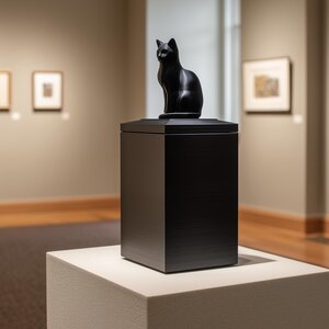 Cat Figurine Pet Ashes Urn | 3D Printed Modern Memorial Keepsake Box for Cat or Any Pet | Minimal Cremation Decor, Sympathy Gift Remembrance