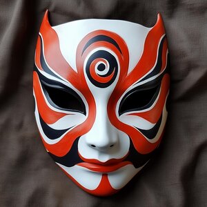 Ninja Cosplay Japanese Fox Warrior Mask | 3D Printed Samurai Anime Inspired Mask | Demon Warrior Halloween Cosplay Mask