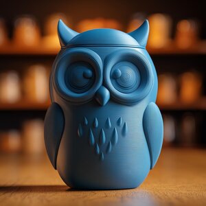 Owl Memorial Urn with Lid | 3D Printed Pet Ashes Keepsake Container for Woodland Shelf Decor Remembrance Tribute Gift and Memorial Display