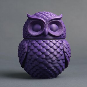 Owl Memorial Urn with Lid | 3D Printed Pet Ashes Keepsake Container for Peaceful Shelf Decor and Cozy Home Display Accent