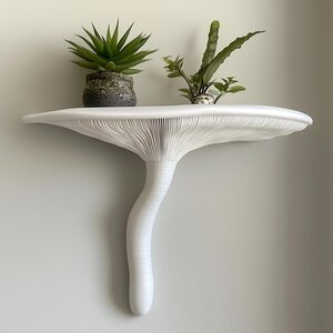 Mushroom Wall Shelf | 3D Printed Artists Conk Shelf | Organic Modern Decor