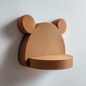 3D Printed Cute Bear Wall Shelf | Minimal Kawaii Floating Ledge | Playful Animal Decor for Nursery, Kids Rooms and Cozy Modern Interiors