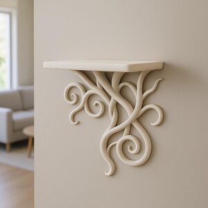 3D Printed Vine Wall Shelf | Botanical-Inspired Floating Shelf | Organic Art Decor