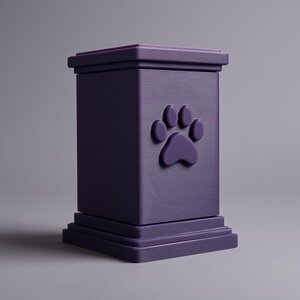 Paw Print Pet Ashes Urn | 3D Printed Minimal Memorial Keepsake Box for Any Pet | Modern Cremation Decor, Pet Loss Sympathy Gift