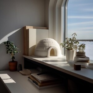 Cute Igloo Shelf Decor | 3D Printed Arctic Dome Display Accent for Modern Desk Setup, Cozy Bookshelf Styling and Nordic Home