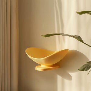 3D Printed Bowl Wall Shelf | Modern Sculptural Floating Shelf | Minimalist Wall Decor Accent for Contemporary Home Interiors and Offices