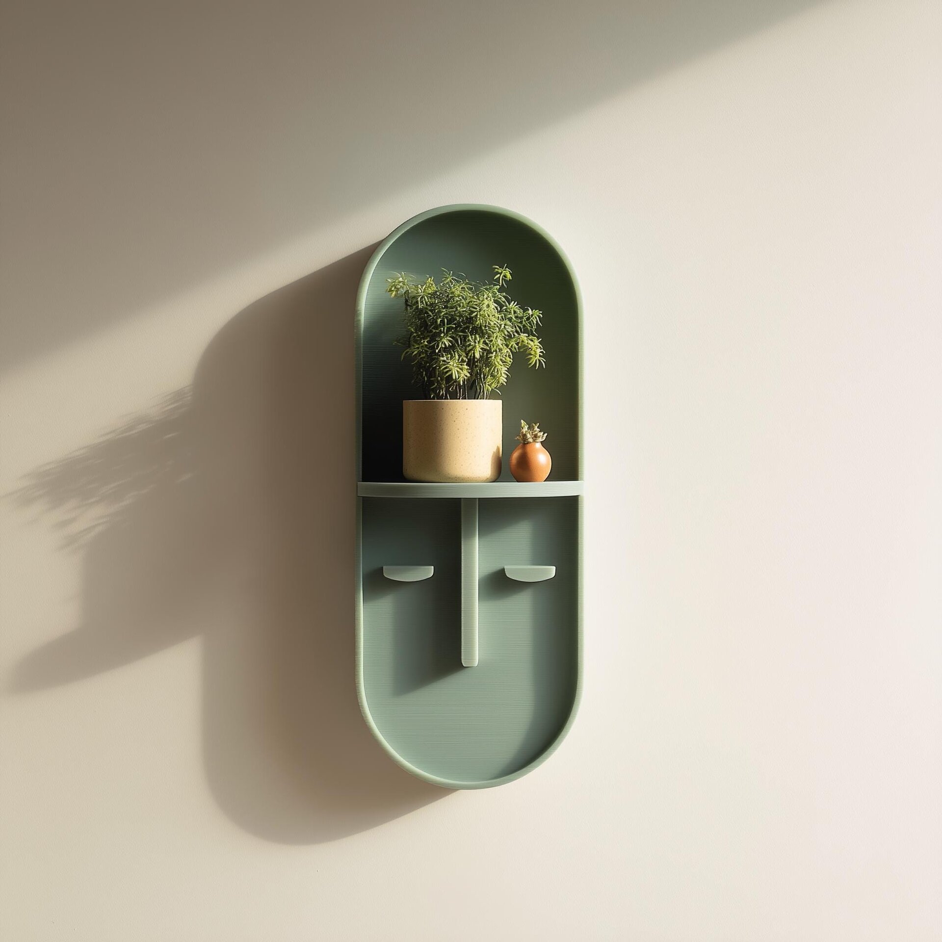 Minimal Arched Wall Shelf Decor | 3D Printed Modern Niche Shelf | Scandinavian Style Vertical Organizer for Contemporary Interiors