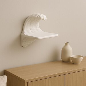 Wave Wall Shelf | 3D Printed Floating Shelf | Ocean-Inspired Decor