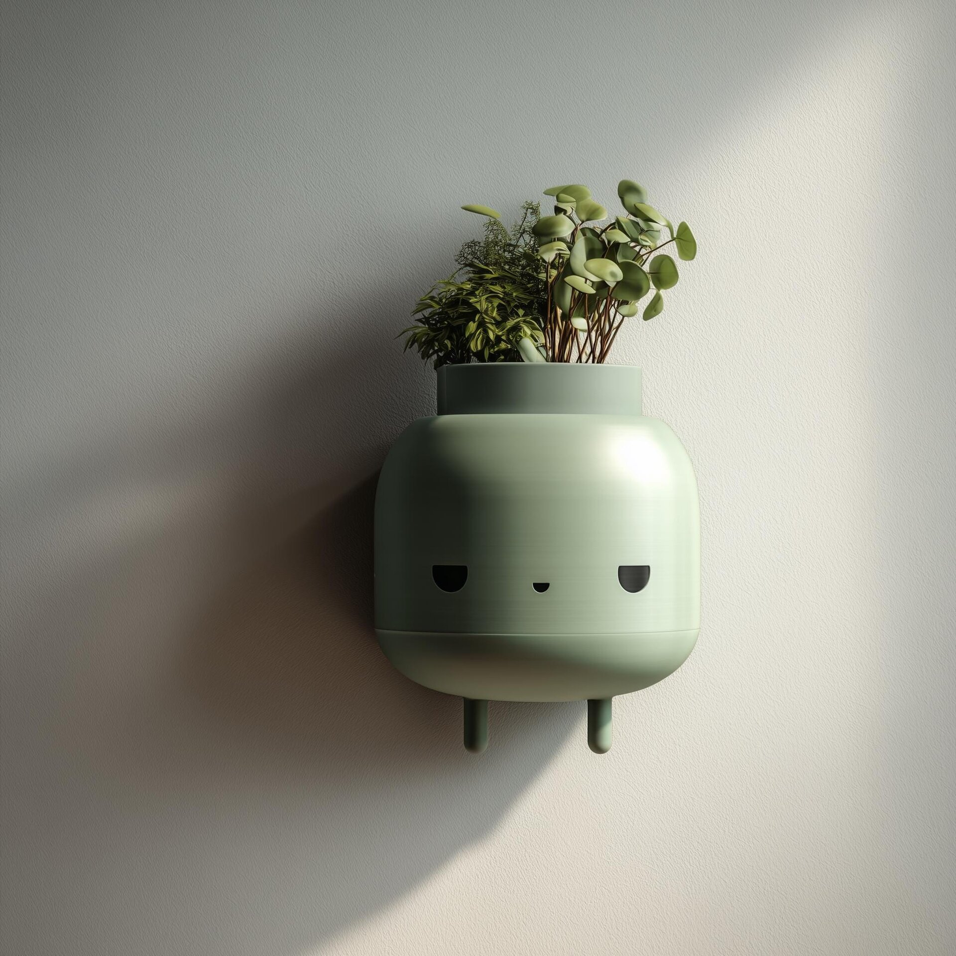 Minimalist Character Wall Planter Pot | 3D Printed Modern Hanging Planter | Cute Sculptural Wall Decor for Contemporary and Cozy Interiors