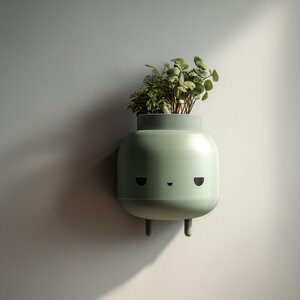 Minimalist Character Wall Planter Pot | 3D Printed Modern Hanging Planter | Cute Sculptural Wall Decor for Contemporary and Cozy Interiors