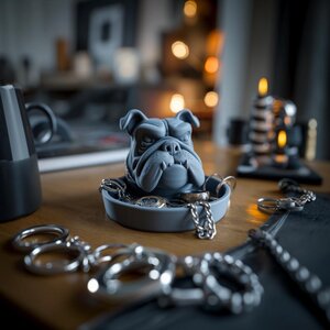 Bulldog Jewelry Organizer | Dog Ring Holder | 3D Printed Mens Watch Tray