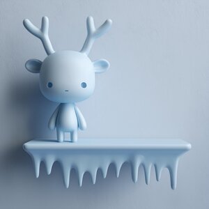 3D Printed Antler Buddy Wall Shelf | Minimal Icicle Edge Floating Ledge Display | Cute Winter Room Decor Accent for Cozy Home Interiors