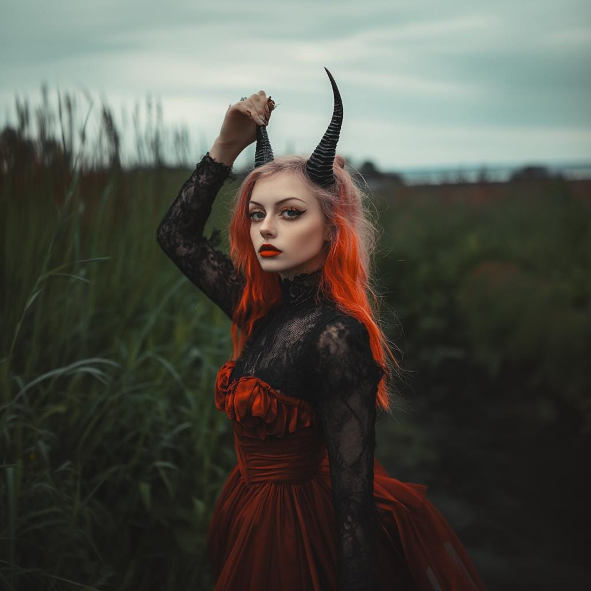 Gothic Demon Horns | 3D Printed Cosplay Horns | Fantasy Costume Headdress