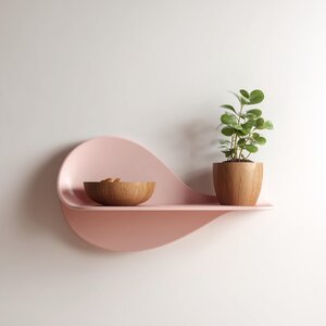 3D Printed Decorative Wall Shelf | Abstract Wavy Shelf | Modern Plant Display Shelf