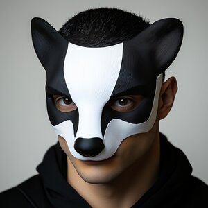 Badger Mask | Animal Cosplay Mask | 3D Printed Woodland Creature Halloween Costume Mask