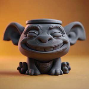 Goblincore Creature Memorial Urn with Lid | 3D Printed Pet Ashes Keepsake Container for Fantasy Shelf Decor and Tribute Display