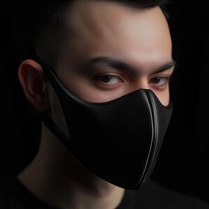 Minimalist Black Face Mask | 3D Printed Cosplay Mask | Cyberpunk Mask