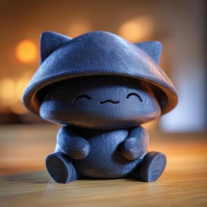 Mushroom Cat Memorial Urn with Lid | 3D Printed Pet Ashes Keepsake Container for Fantasy Shelf Decor, Pet Remembrance and Tribute