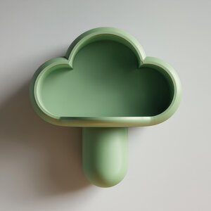 Cloud Wall Shelf | 3D Printed Cute Floating Display Tray with Rounded Cloud Silhouette | Minimal Wall Decor for Nursery, Entryway and Keys