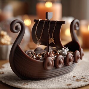 Viking Ship Jewelry Organizer | Norse Ring Holder | 3D Printed Earring Stand