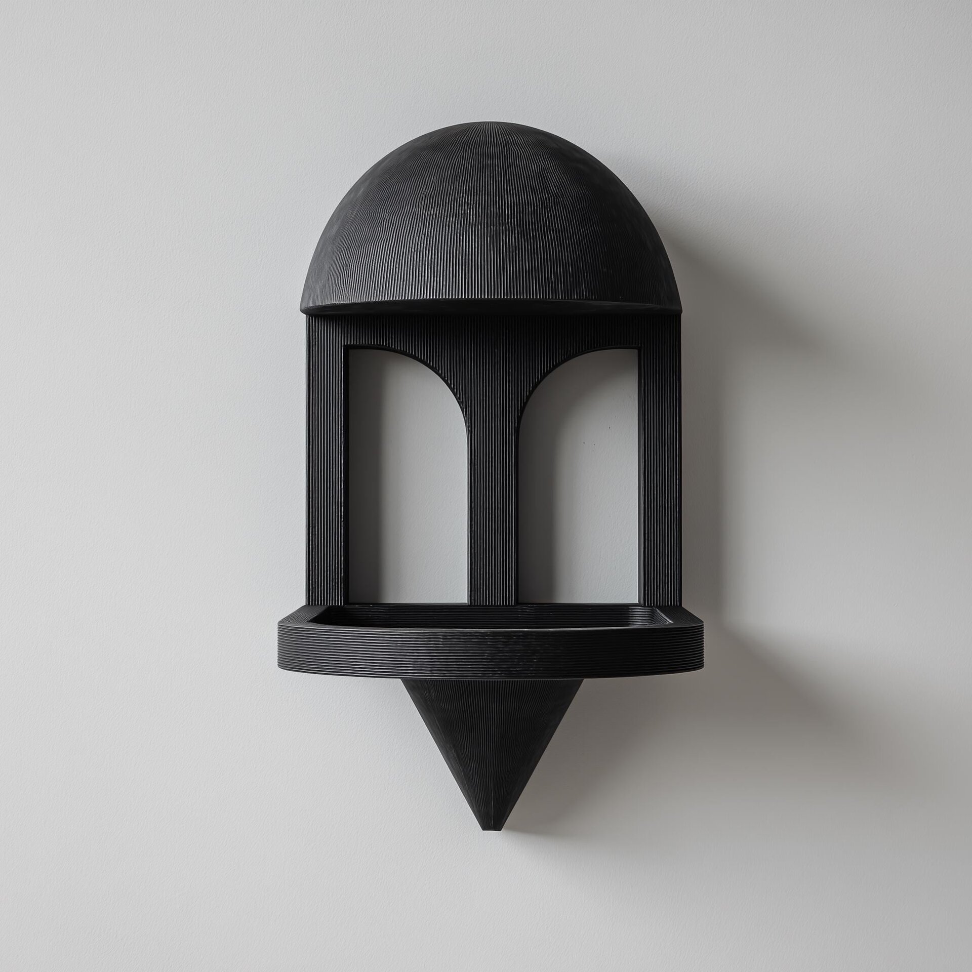 Mushroom Wall Shelf | 3D Printed Minimal Floating Display Ledge with Dome Canopy and Arched Frame | Sculptural Wall Decor for Keys, Plants