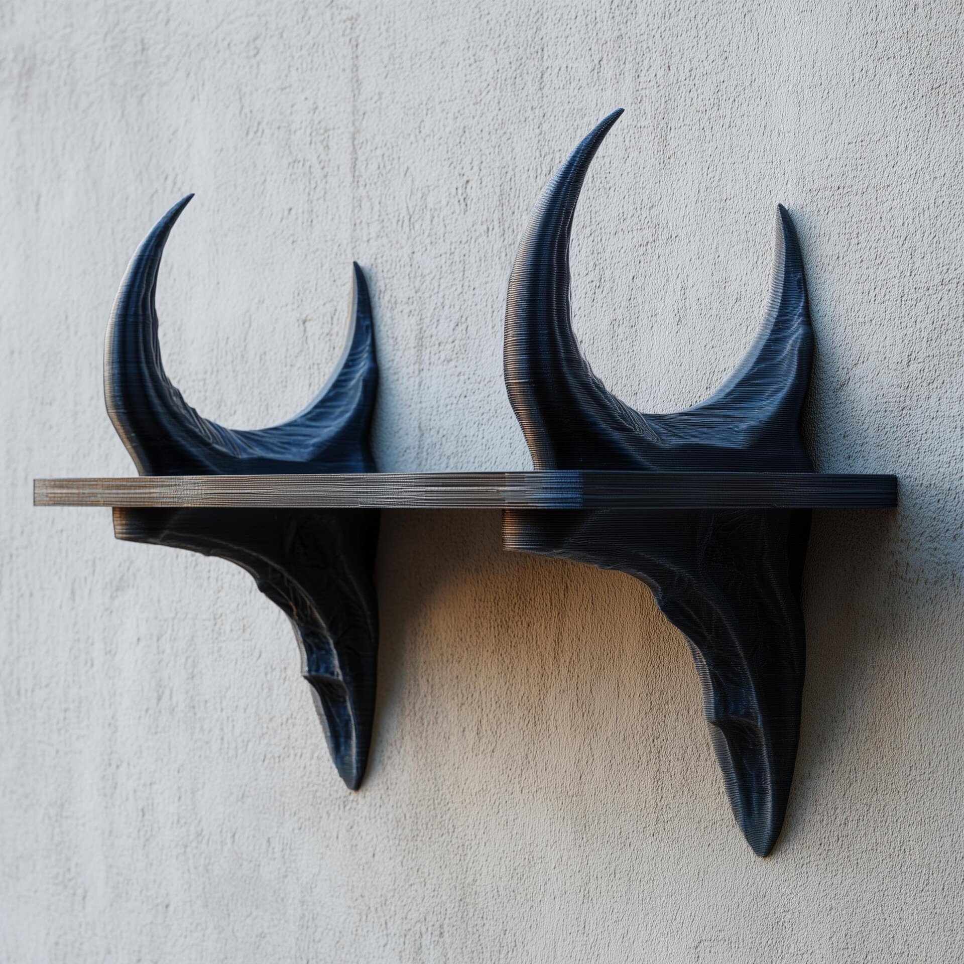 3D Printed Dragon Horn Wall Shelf | Dark Fantasy Floating Ledge | Mythical Creature Decor for Gothic Interiors, Gaming Rooms and Walls